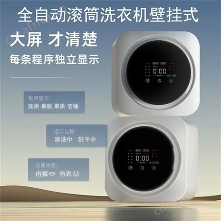 儿童衣物滚筒洗衣机全自动小型迷你洗袜子机壁挂清洗烘一体洗衣机