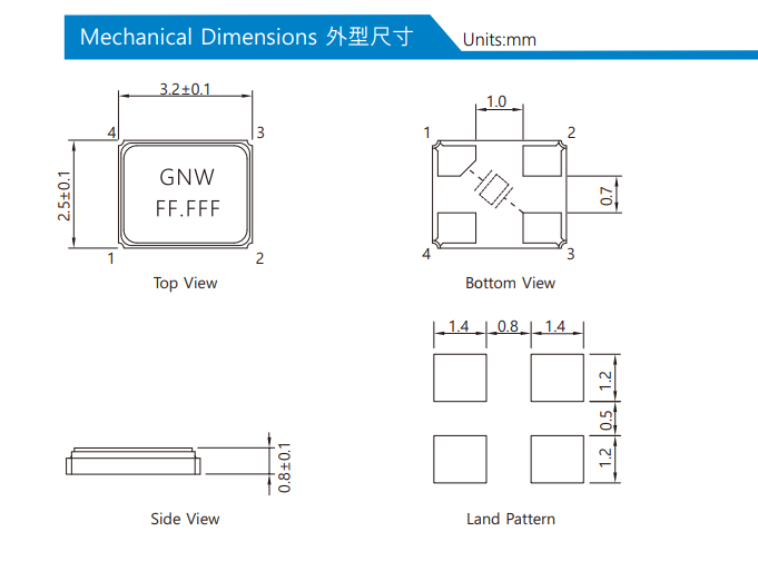 无源贴片晶振SMD3225-13.52127MHz负载电容CL=15pF电气参数说明